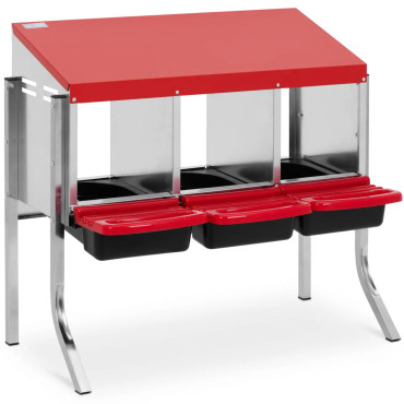 Soquete para galinhas em pé 3 câmaras de aço 86 x 52,5 x 78 cm