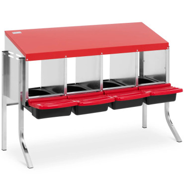 Υποδοχή για όρνιθες στέκεται 4 θαλάμους χάλυβα 113,5 x 52,5 x 78 cm