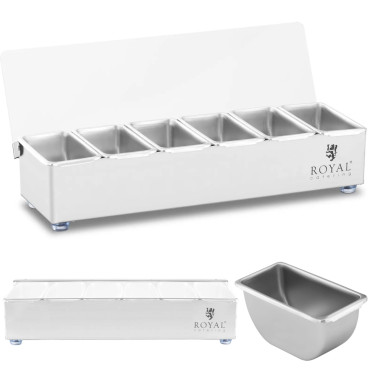 Barmain Organizer Container for tilbehør til drinker med lokk 6 x 0,4 l