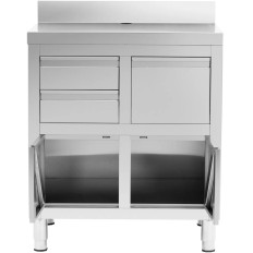 Coffee machine for coffee maker with a rack 2 drawers container steel 60x82x95 cm