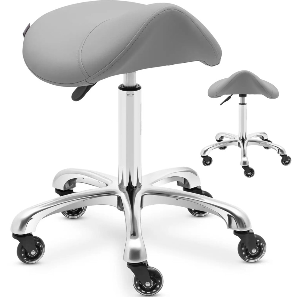 Taboret Stool Cosmetic Hoker Saddle on wheels up to 150 kg York - Dark gray