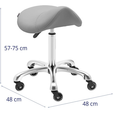 Taboret Stool Cosmetic Hoker sedlo na kolesih do 150 kg York - temno siva
