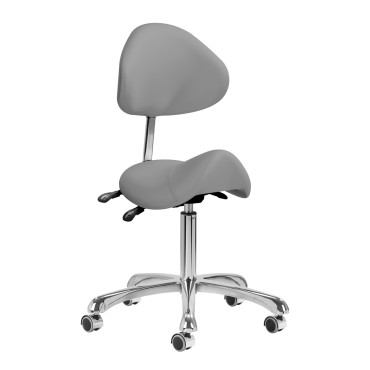 Banco cosmético Giovanni 1004 cinzento com base prateada — vista frontal