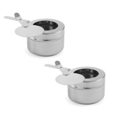 Recipiente com tampa de aço para o alimento para aquecedor de alimentos. Conjunto de 2pcs. - Hendi 470527