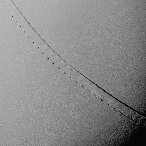 Kosmetikhocker Giovanni 1004 grau mit silberner Basis — Detailaufnahme Oberfläche