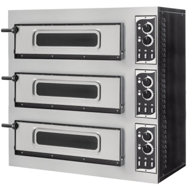 3-kammerpizza komfyr for 3 pizza ons. 45 cm Basic 3/50 glass og Light 12000 W