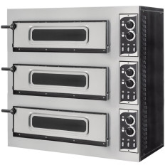 3-kamer pizza fornuis voor 3 pizza's woensdag 45 cm Basic 3/50 glas en licht 12.000 W