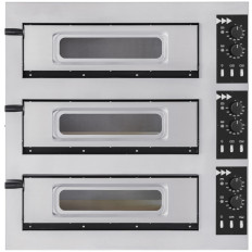 Fogão de pizza de 3 câmaras para 3 pizzas qua. 45 cm Básico 3/50 Vidro e luz 12000 W