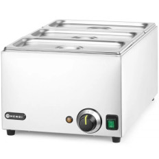 Bemar-gerechten voor gerechten 3x GN 1/3 100 mm met deksels 1000 W