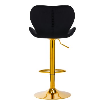 Tabouret de bar 4Rico QS-B15 Velours Noir réglable — vue arrière