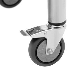 Table Worktop Table Table with Racks on Wheels 2 Levels 60 x 80 cm Steel