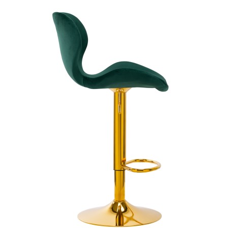 Tabouret de Bar QS-B15 Velours Vert — vue latérale