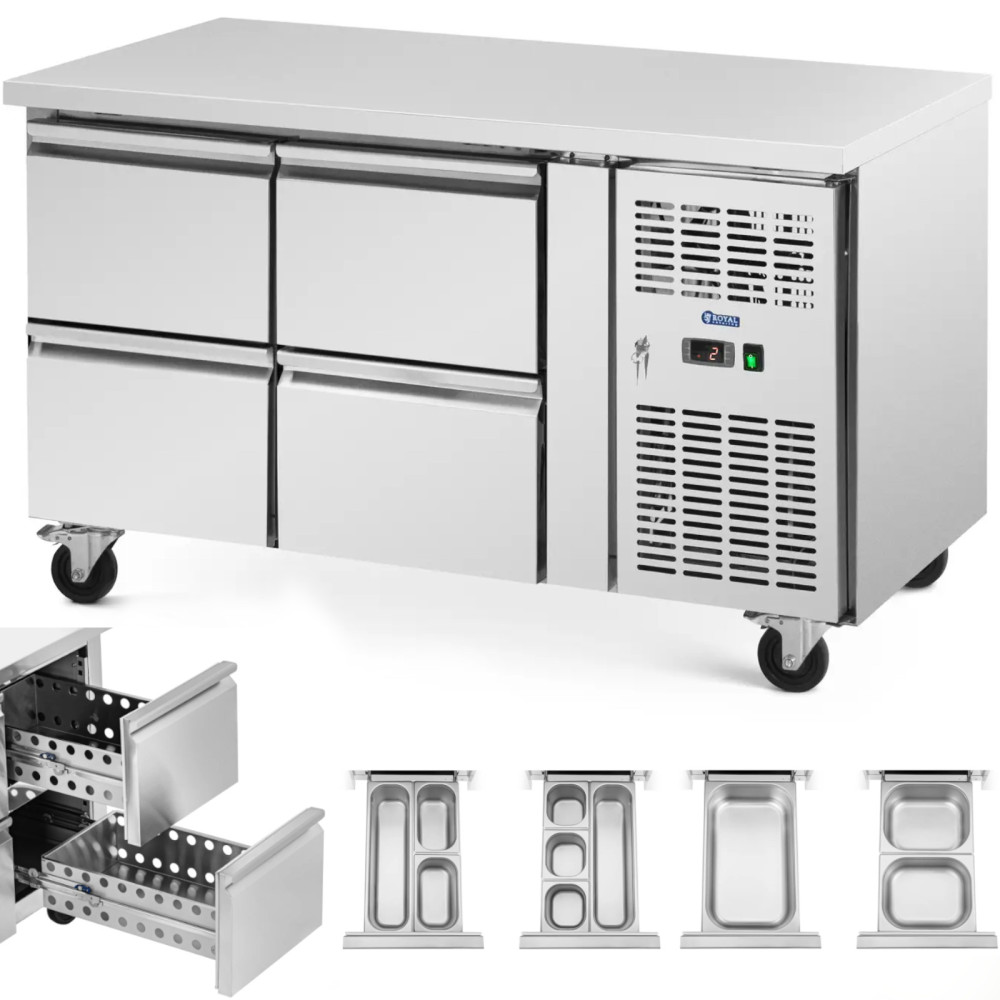 Catering Tabela na kolesih 4 predale 280 L 136 x 70 x 85 cm