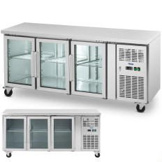 Tavolo refrigerato 3 porta smaltato 410 l 179,5 x 73 x 85 cm
