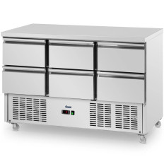 Tabla refrigerada 6 cajones sobre ruedas 350 l 137 x 70 x 95 cm