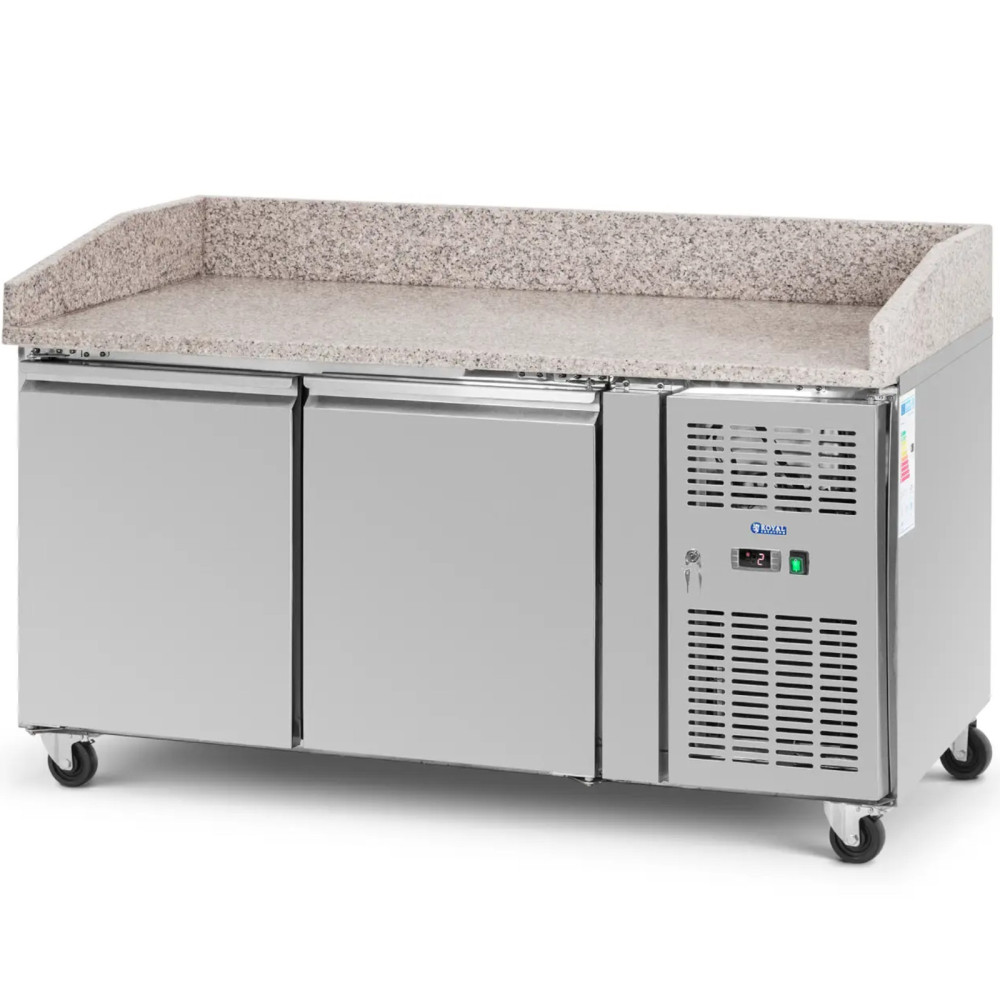 Chladicí stůl pro pizzu 2 komory na kolech 390 l 150,5 x 80 x 100 cm