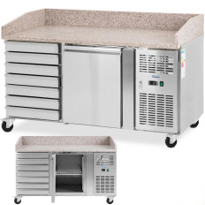 Saldētais galds picas 1 kamerā 7 atvilktnes uz riteņiem 165 l 154 x 82 x 105 cm