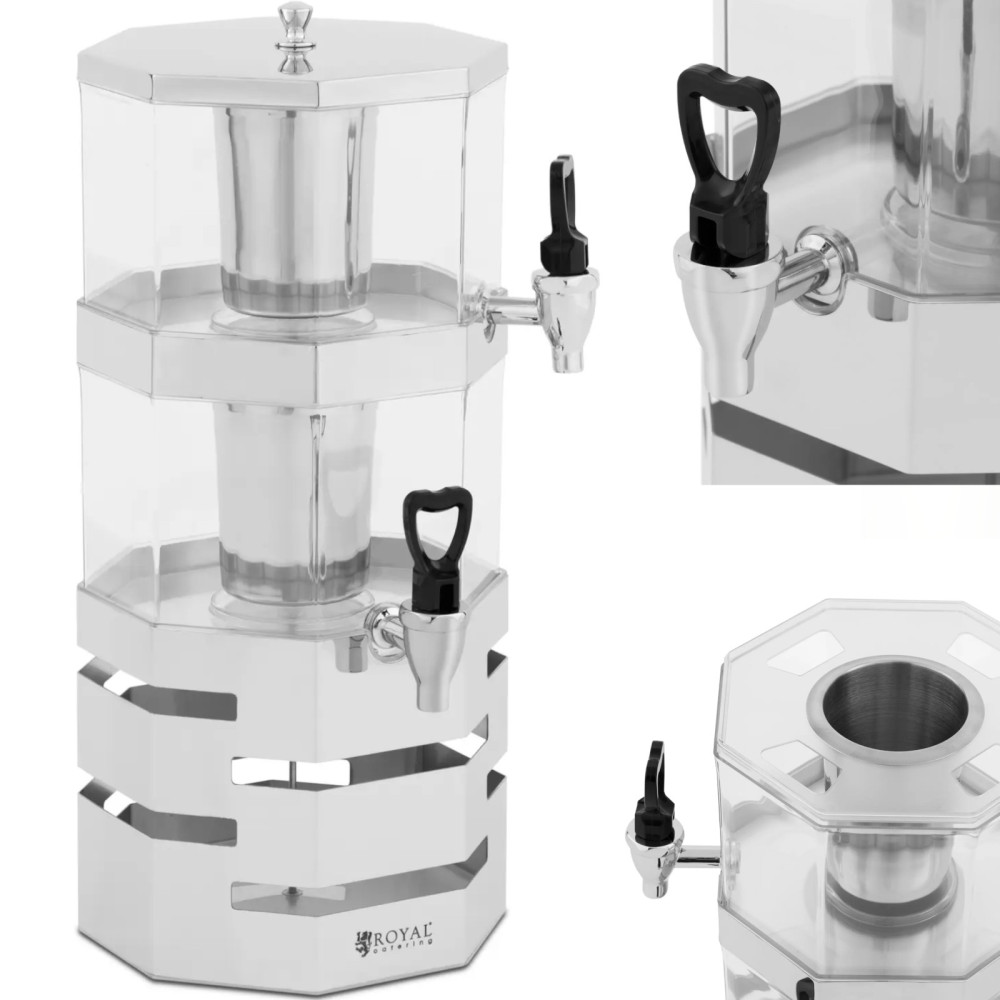 Dispenserbuffékyldispenser för dubbla juicer Dubbel 2 x 4 l