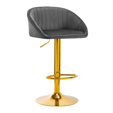 4Rico Bar Hocker QS-B16G velvet gray — front view