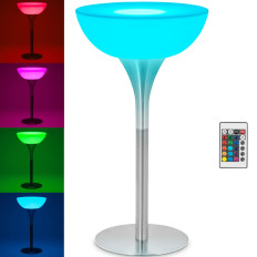Club BAR Table Backlit auf RGBW-LED-Batterien. 60 x 107 cm - weiße Runde