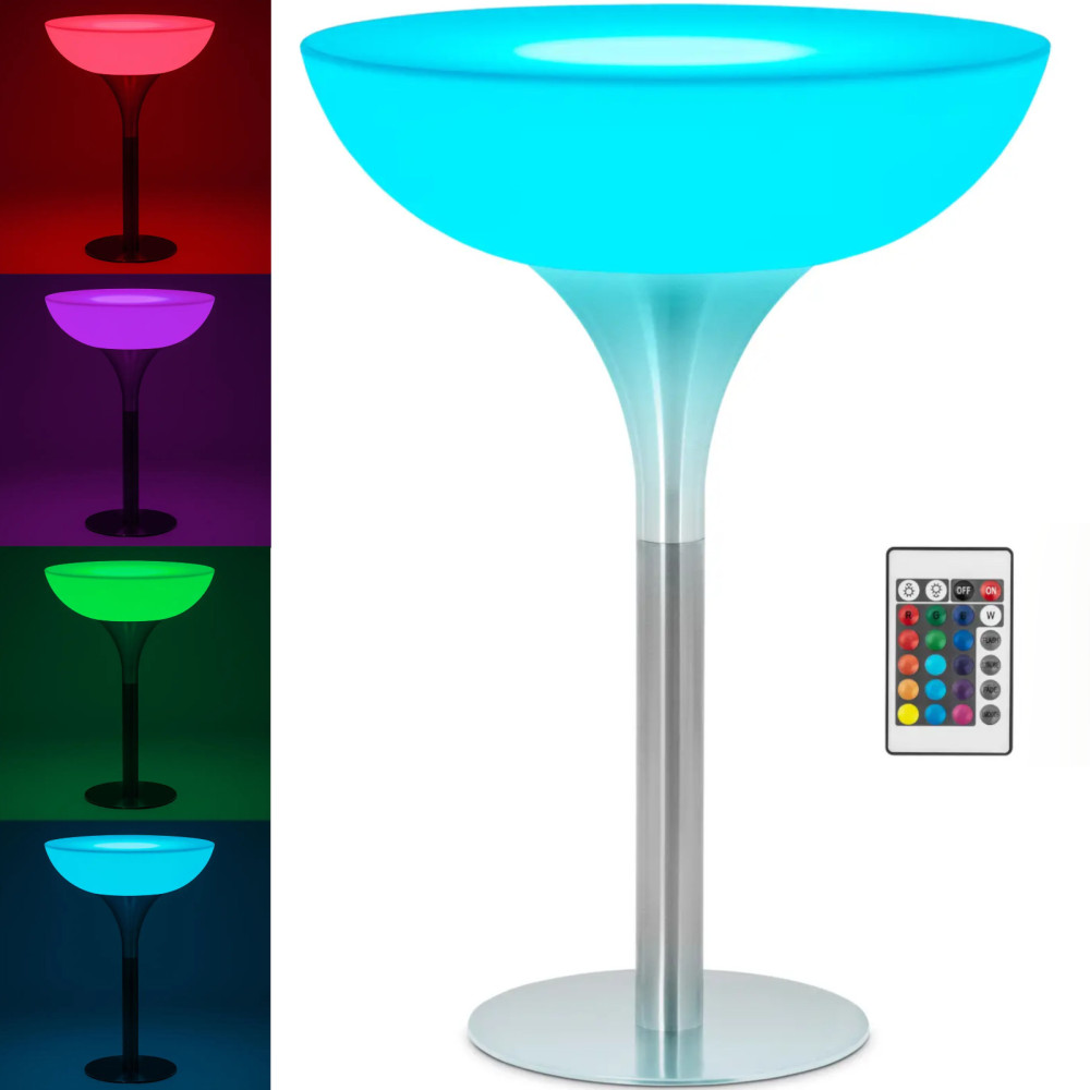Club Bar tabulu backlit uz RGBW LED baterijām. 80 x 107 cm - balta kārta
