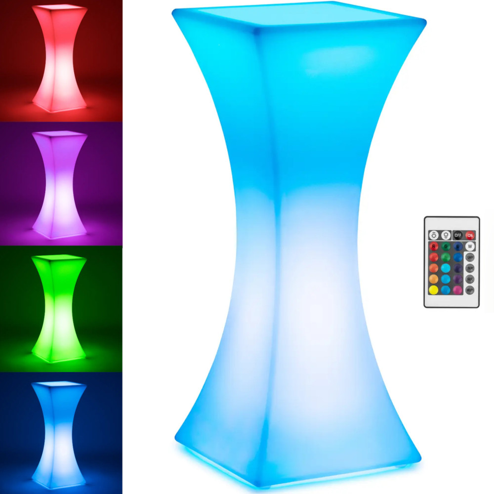 Tabela de clube quadrado backlit rgbw levou 45 x 45 x 110 cm