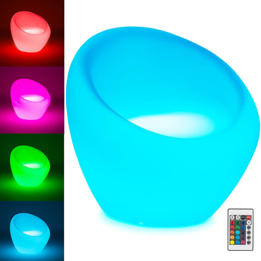 LED apšvietimas baro kėdė 62 x 68 cm