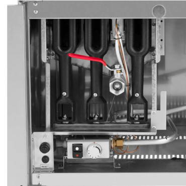 Dvigubos dujinės keptuvės su propanu / LPG / gamtinių dujų spintelėmis 2 x 36 L 30 kW