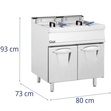 Dvigubos dujinės keptuvės su propanu / LPG / gamtinių dujų spintelėmis 2 x 36 L 30 kW