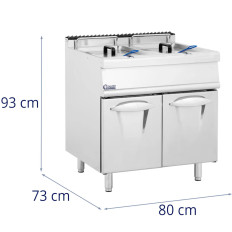 Dvostruko plinsko friteza s propan / lpg / prirodni plin kabinet 2 x 36 l 30 kW