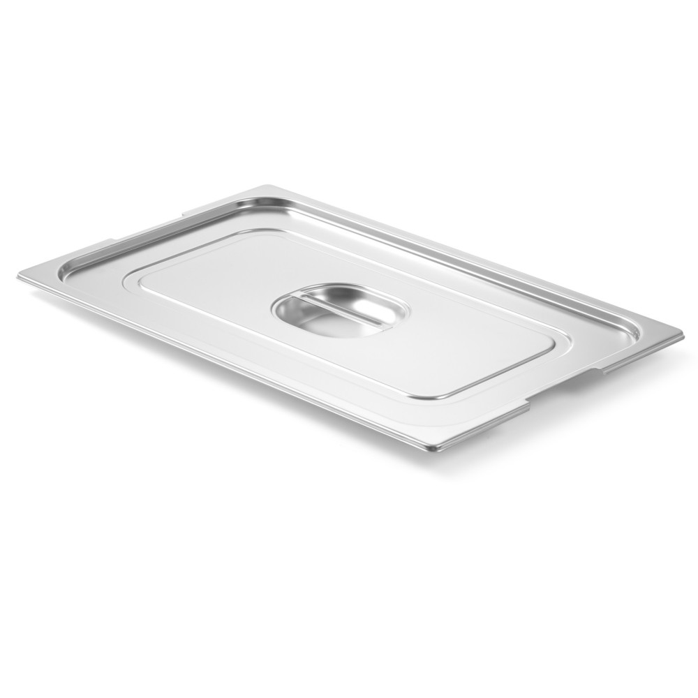 GN PROFI LINE CONTAINT LID WITH CUTOUT PÅ GN1 / 1 HÅNDLER 530X325MM Rustfrit stål - Hendi 804209