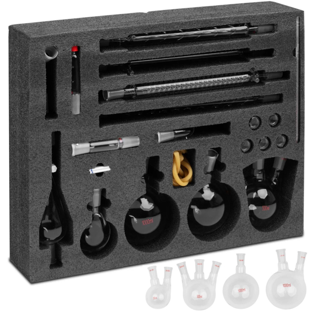 Laboratory glasses for distillation of a 24/40 grinder - a set of 32 el.