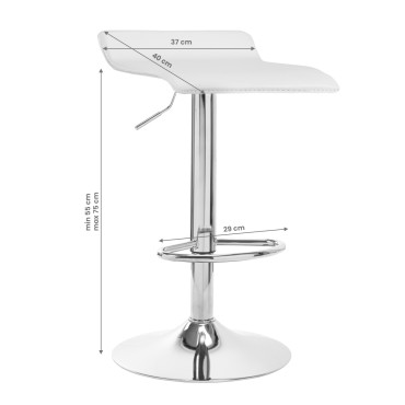 BAR STOOL QS-B08 bijeli — bočni pogled