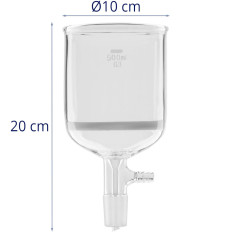 Filtre de filtre en verre de laboratoire 500 ml écran 24/40