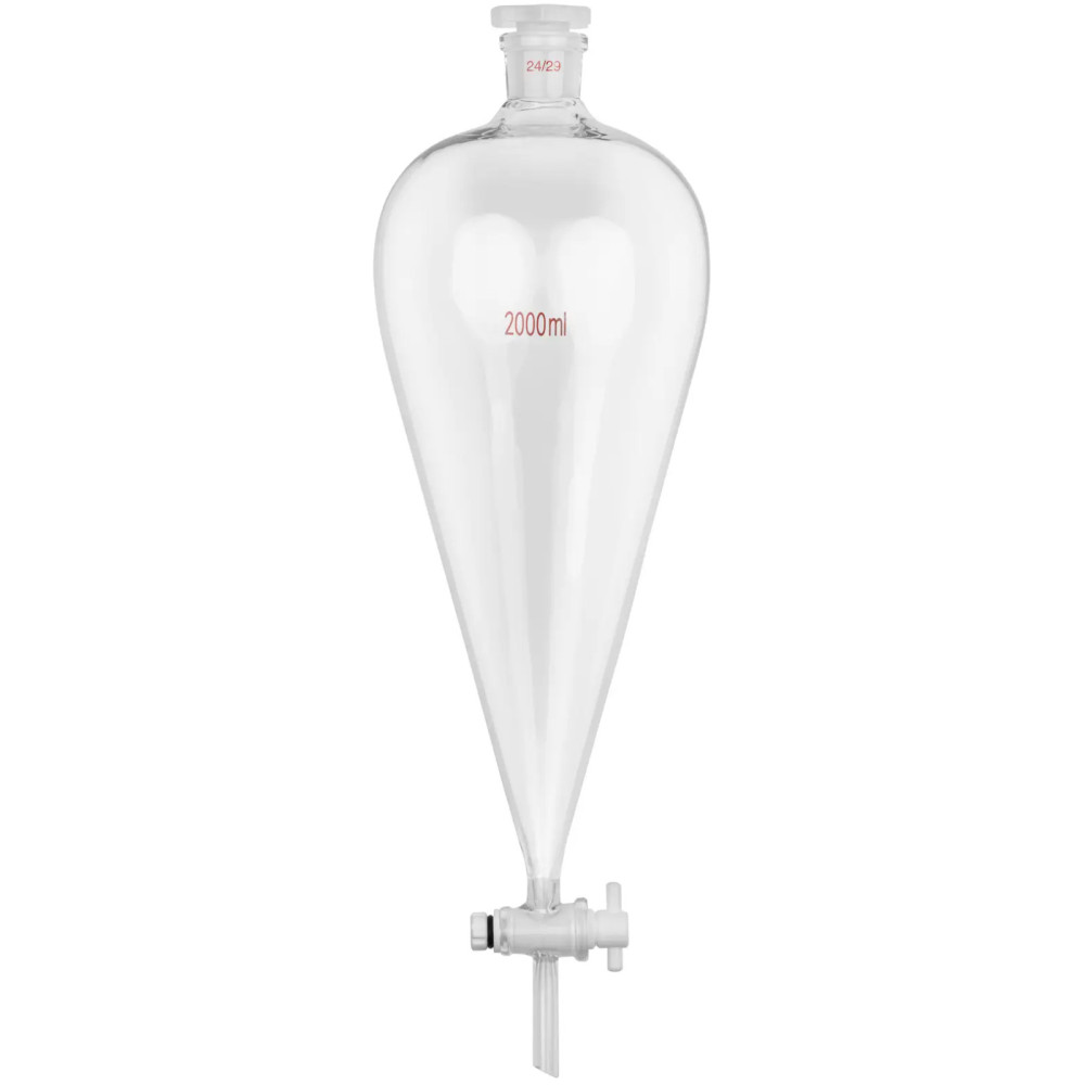 Laboratórne rozdeľovača Sklo Pear 2000 ml SKLIF 24/29