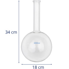 Glaskolv. Laboratorieutrymmen. Laboratorium 2000 ml