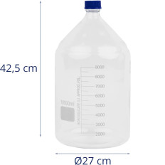 Laboratórna fľaša vyrobená z borosilikátového skla 3.3 10 l