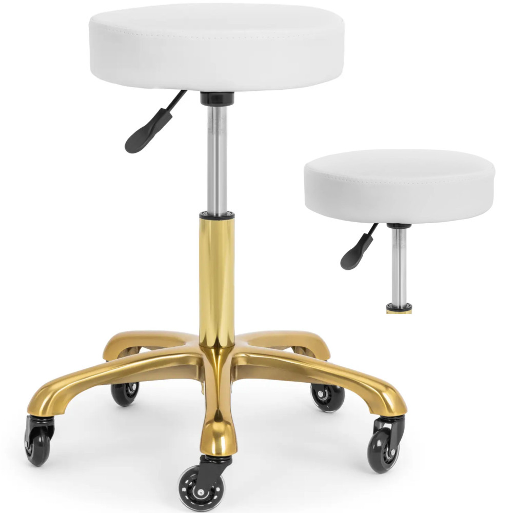 Stool Cosmetic Stool on wheels up to 150 kg Worcester - White Gold