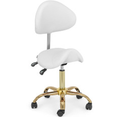 Chaise cosmétique avec dossier réglable mannheim blanc et or