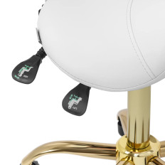 Cosmetic chair with backrest adjustable mannheim white and gold