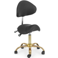 Cosmetic chair with regulated backrest Mannheim black and gold