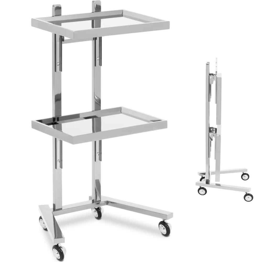 HELP Hairdresser Cosmetic 2 Foldable shelves - silver