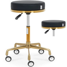 Rotary Cosmetic Stool on wheels Physa Casoria - Black Gold