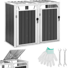Basket housing cover Double trash can 2 x 240 l-gray