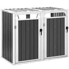 Kosár ház fedele kettős szemetet 2 x 240 l - szürke