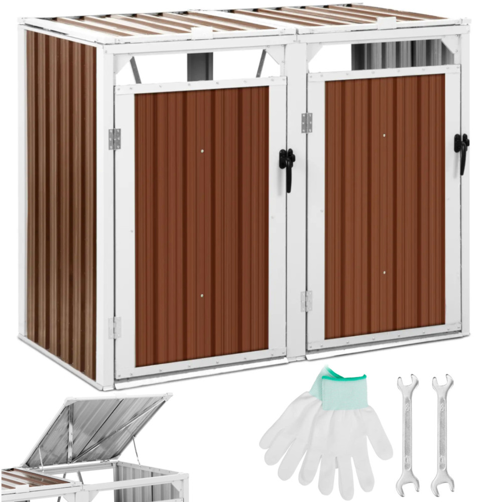 Deksel på Kuba Chubs Deksel Double 2 x 240 L - Brown