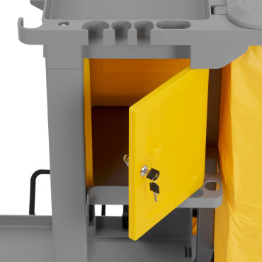 Carrello del servizio alberghiero per la pulizia con lavagna per appunti e borsa 112,5 x 71,5 x 98 cm