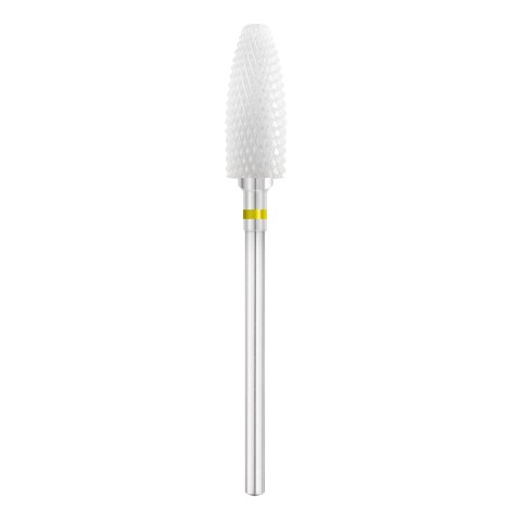 Fraise céramique EXO PRO ovale Ø6,0 mm jaune très fin grain — vue de face