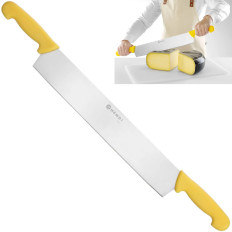 Cuchillo de queso con dos asas de 655 mm - Amarillo