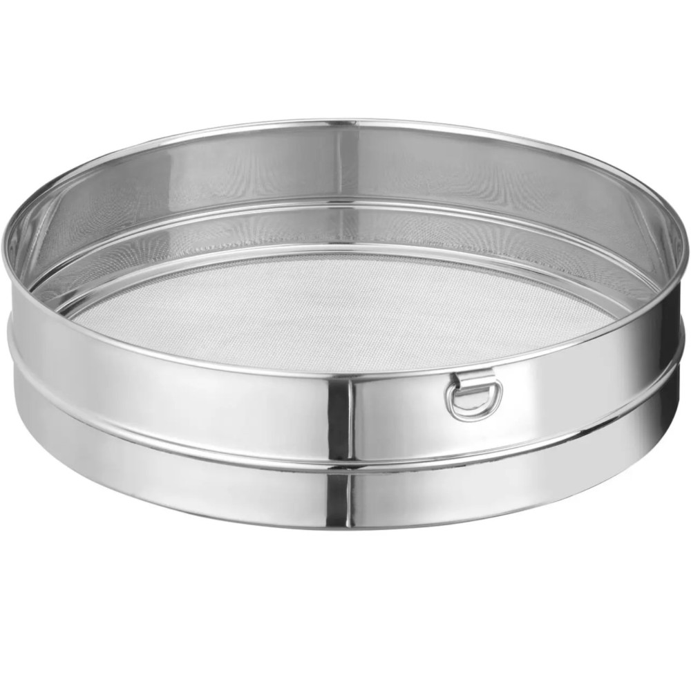 Steel dense sieve for sifting flour. 308 x 74 mm